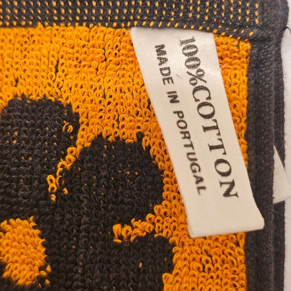 2 Vintage Orange Fruit Floral Cotton Hand Towel Black Orange Made in Portugal 19